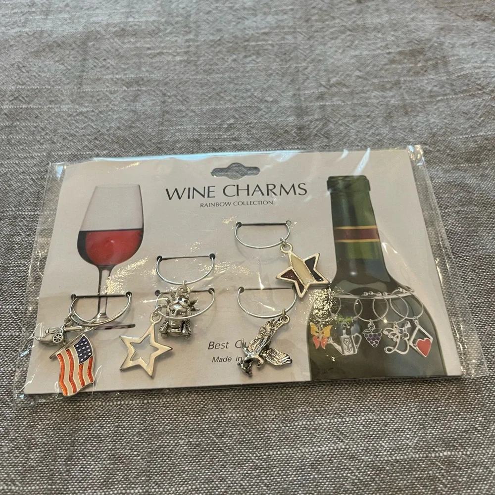 Silver Wine Glass Markers Set for Party Favors